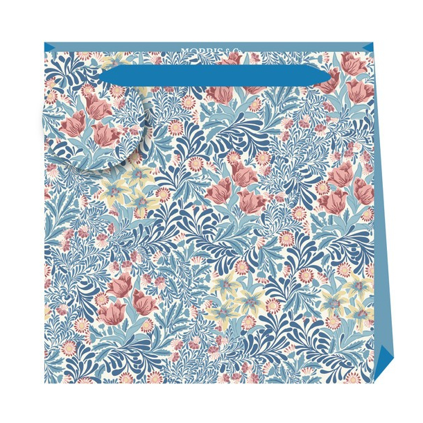 Gavepose, Morris &amp; Co. for Penny Kennedy, Bl blade og rde blomster, mellem