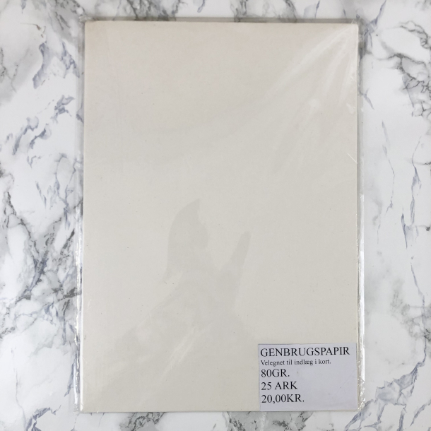Genbrugspapir, A4, creme, 80g, 25ark