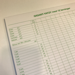 Gigant Yatzy med 12 terninger - BLOK