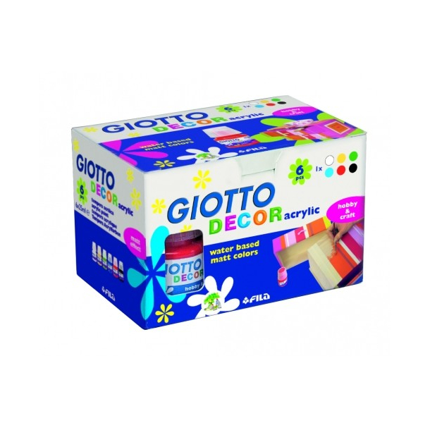 GIOTTO DECOR akryl maling 6 stk. mat 25Ml.