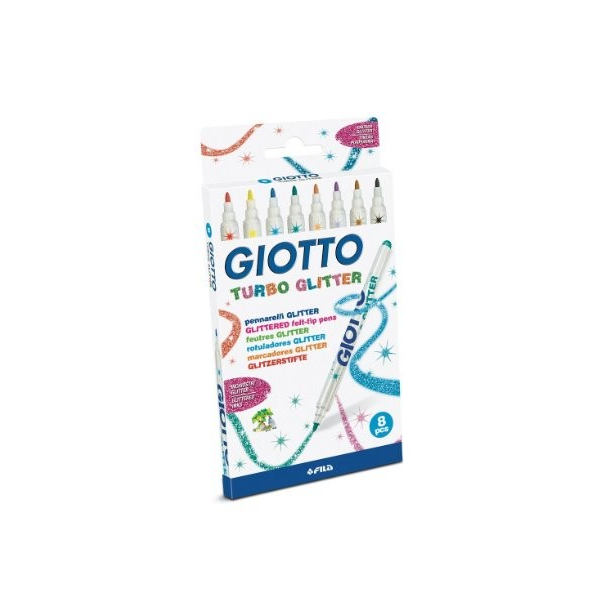 GIOTTO turbo glitter tuscher 8 stk 