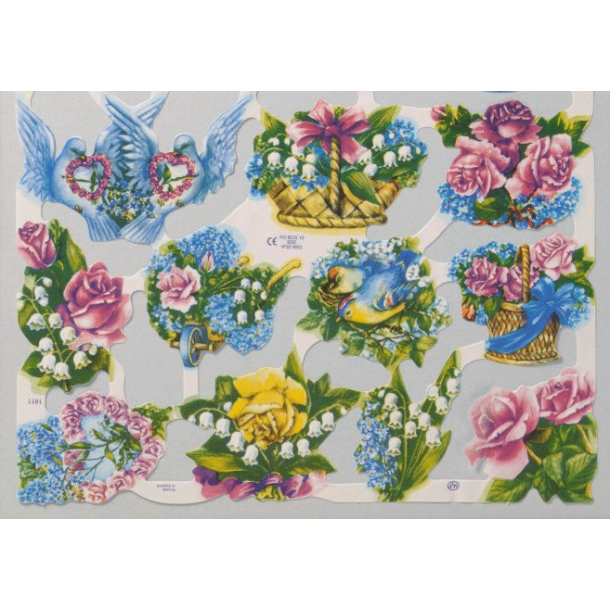 Glansbilleder blomster 1611