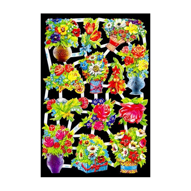 Glansbilleder blomster / 3-7007