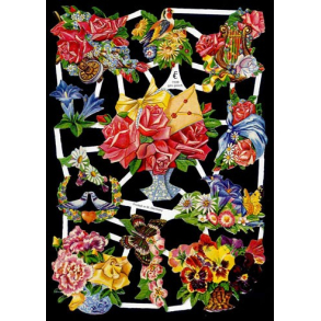 Glansbilleder blomster / 3-7039