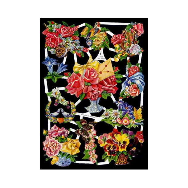 Glansbilleder blomster / 3-7039