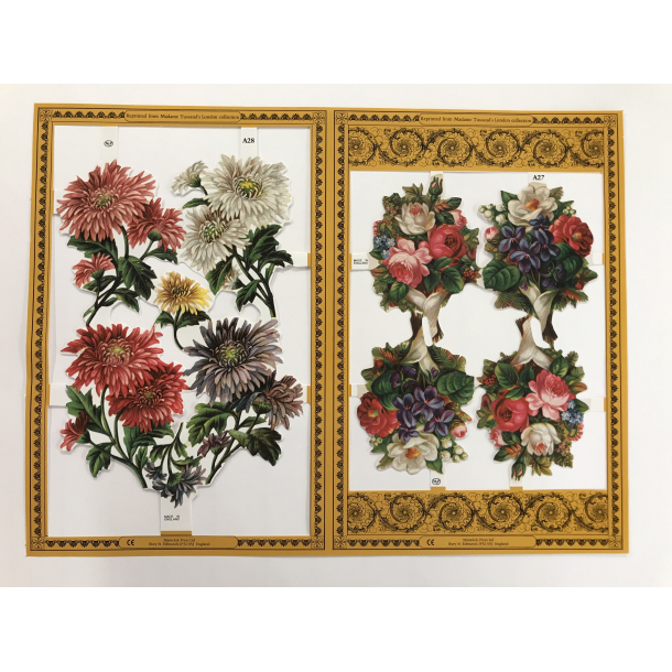 Glansbilleder blomster A27-28