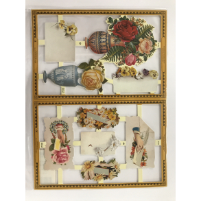 Glansbilleder blomster i vase A149-150