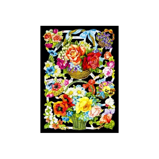 Glansbilleder blomster kurve/ 3-7111