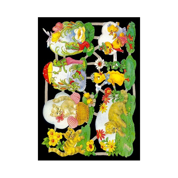 Glansbilleder dyr m. tj / 3-7055