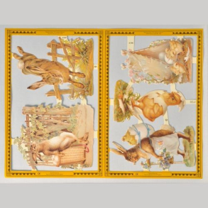 Glansbilleder harer og kyllinger A145-146