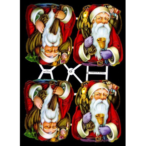 Glansbilleder julemand m. sk / 3-7051