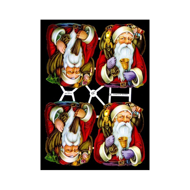 Glansbilleder julemand m. sk / 3-7051