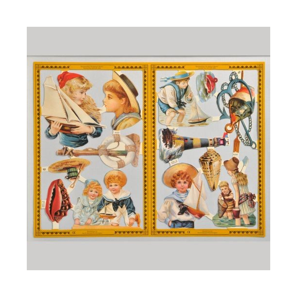 Glansbilleder maritime brn A163-164