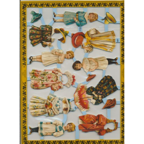 Glansbilleder pkldningsdukker nostalgisk A80