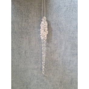 Glas istapper med glimmer, 13cm, 4 stk. 