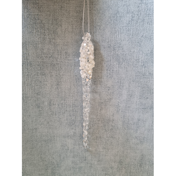 Glas istapper med glimmer, 13cm, 4 stk. 