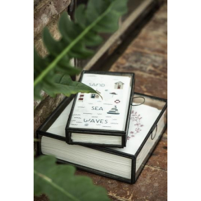 Glasske m/lg Solitaire aflang