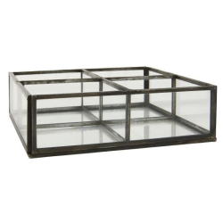 Glasbox med 4 rum, ben