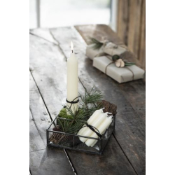 Glasbox med 4 rum, ben