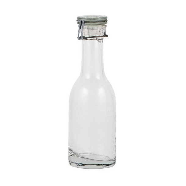 Glasflaske med patentlg til bedelys