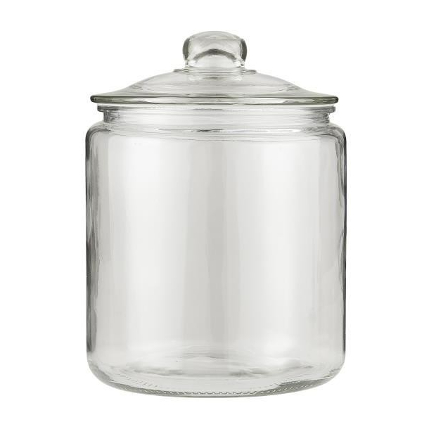 Glaskrukke med lg og gummiring, 4000 ml