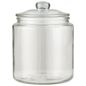 Glaskrukke med lg og gummiring, 900 ml