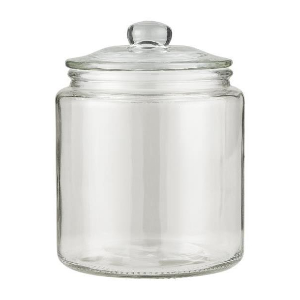 Glaskrukke med lg og gummiring, 900 ml