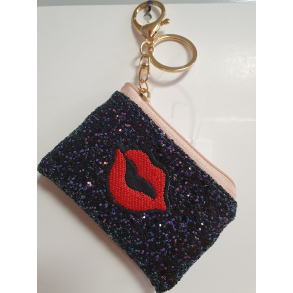 Glitter pung med nglering, kiss