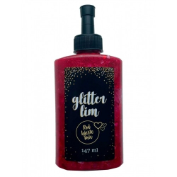 Glitterlim, 147 ml, Hjertemix, Rd
