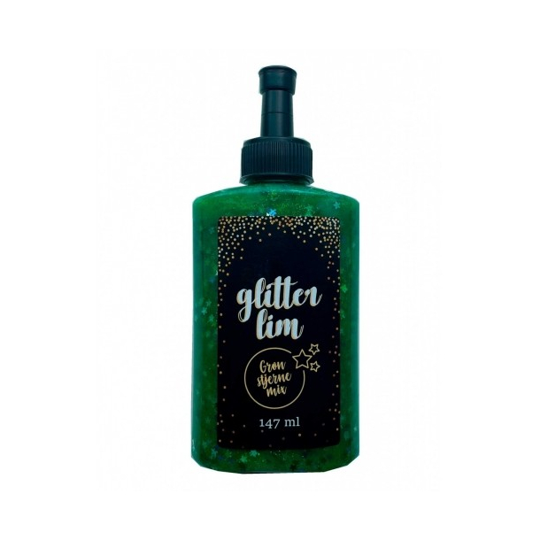 Glitterlim, 147 ml, Stjernemix, Grn