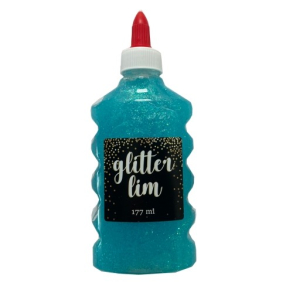Glitterlim, fin glitter, 177 ml, Aqua