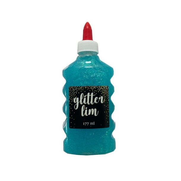 Glitterlim, fin glitter, 177 ml, Aqua