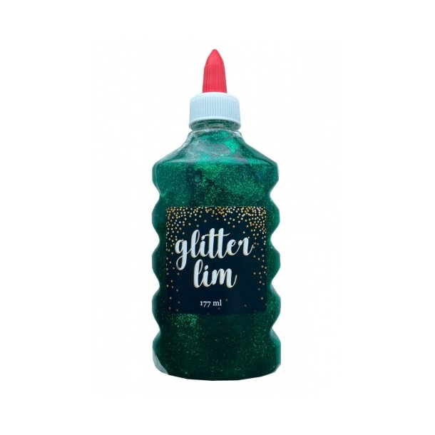 Glitterlim, fin glitter, 177 ml, Grn