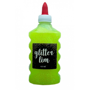 Glitterlim, fin glitter, 177 ml, Gul