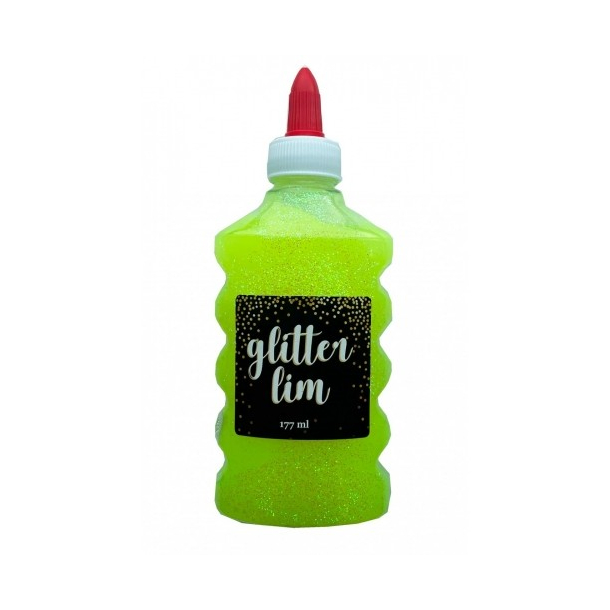 Glitterlim, fin glitter, 177 ml, Gul