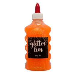 Glitterlim, fin glitter, 177 ml, Orange