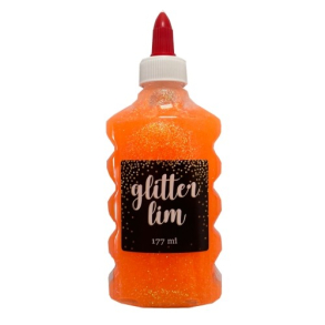 Glitterlim, fin glitter, 177 ml, Orange