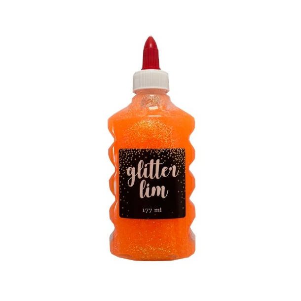 Glitterlim, fin glitter, 177 ml, Orange