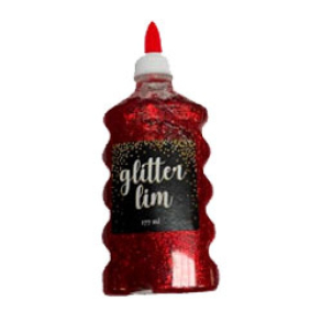 Glitterlim, fin glitter, 177 ml, Rd