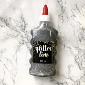 Glitterlim, fin glitter, 177 ml, Slv