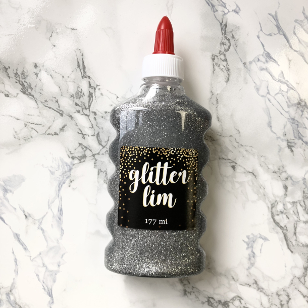 Glitterlim, fin glitter, 177 ml, Slv