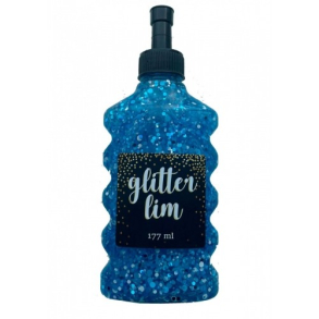 Glitterlim, grov glitter, 177 ml, Bl