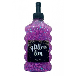 Glitterlim, grov glitter, 177 ml, Lilla