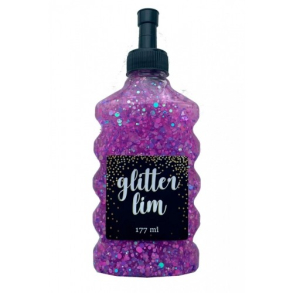 Glitterlim, grov glitter, 177 ml, Lilla