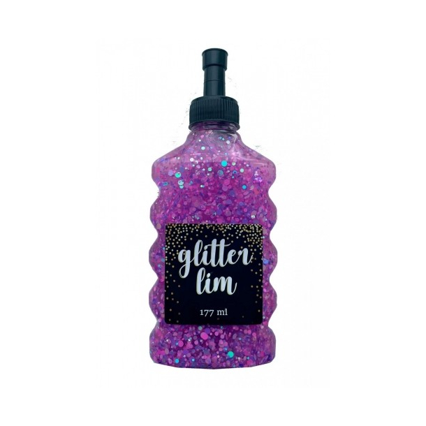 Glitterlim, grov glitter, 177 ml, Lilla