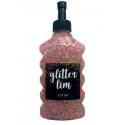 Glitterlim, grov glitter, 177 ml, Lys Pink
