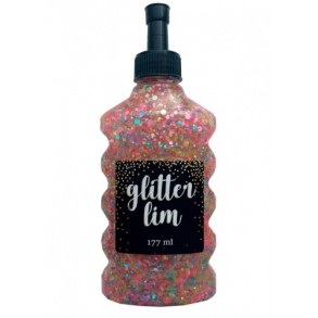 Glitterlim, grov glitter, 177 ml, Lys Pink