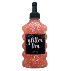 Glitterlim, grov glitter, 177 ml, Orange