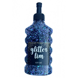 Glitterlim, grov glitter, 177 ml, Sort med bl