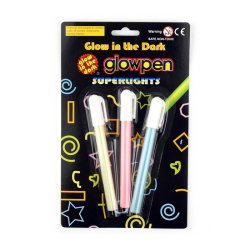 Glow in the dark pen, 3 stk.